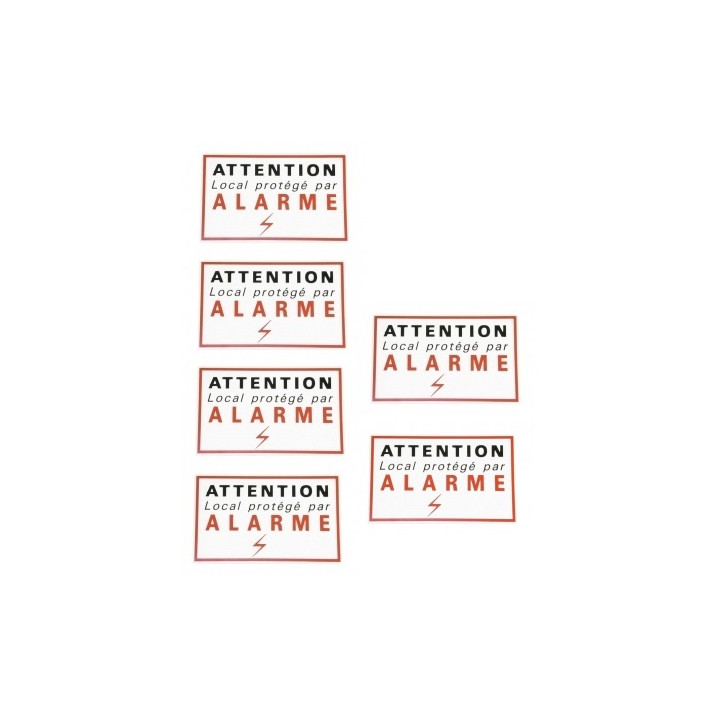 6 adhesive sticker labels signaling alarm security autocolant deterrent protection jr international - 1