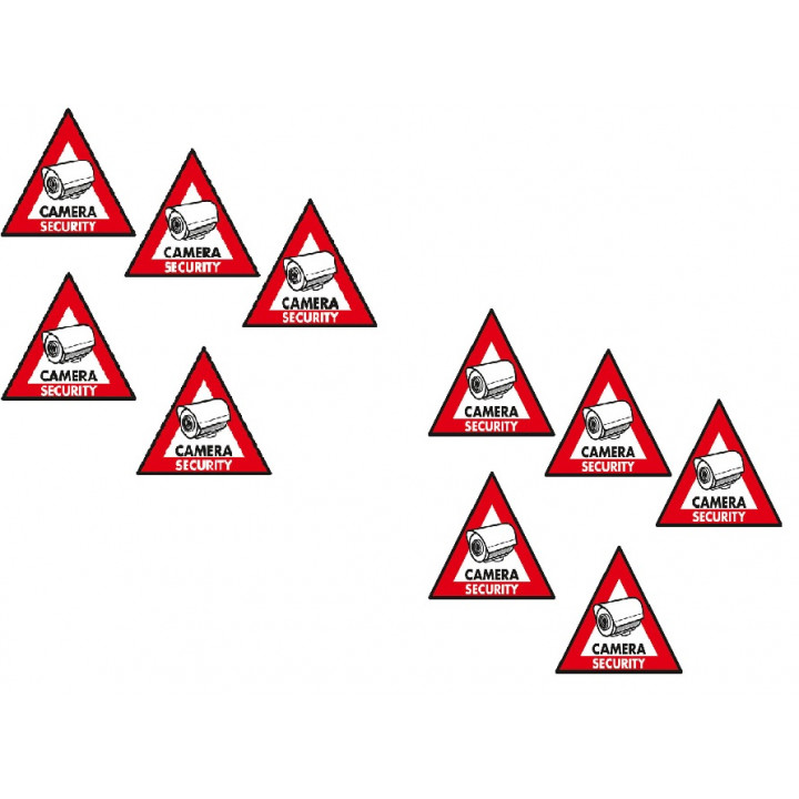 10 adesivi etichette adesive pannello deterrente sticker monitoraggio telecamera di sicurezza st cs sec konig - 1