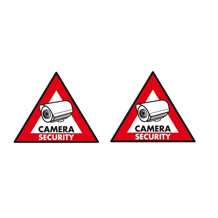 2 adhesive labels deterrent panel sticker st cs sec security camera monitoring sticker konig - 1