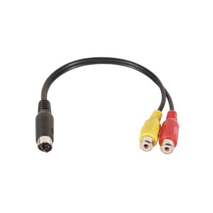 Adapter cable male mini din to 2 x female rca plugs cables adapter male mini din jr international - 1