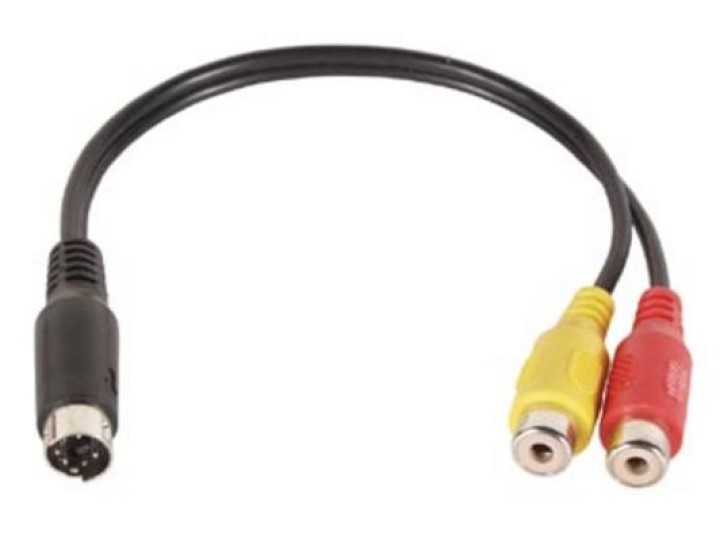 Adapter kabel mini din nach 2 x rca buchse kabel elektronik kabeln jr international - 1
