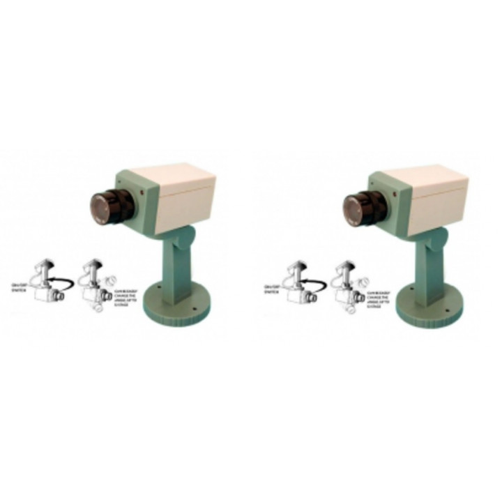 2 dummy camera + led + support video surveillance fake security cameras dummy camera led support fake security system dummy vide