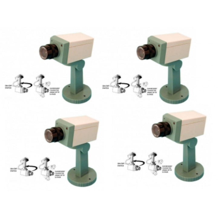 3 dummy camera + led + support video surveillance fake security cameras dummy camera led support fake security system dummy vide