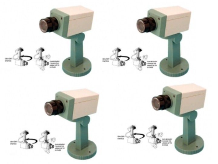 3 dummy camera + led + support video surveillance fake security cameras dummy camera led support fake security system dummy vide