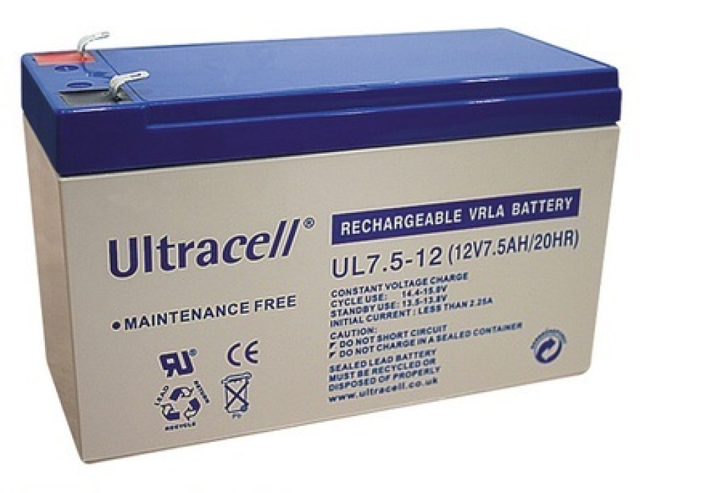 Batteria ricaricabile 12v 7.5ah accu piombo gel solare accumulatore a tenuta 6a 6,5ah 7ah 7.2ah 7.5a ultracell - 1