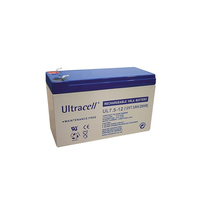 Bateria recargable 12v 7.5ah accu plomo gel solar accumulador estanco 6a 6,5ah 7ah 7.2ah 7.5a ultracell - 1