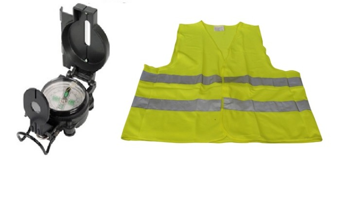 Bussola in metallo look militare e riflettente giubbotto taglia xl 471 clase 2 en la visibilidad giallo miglioramento della stra