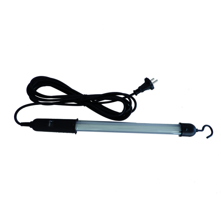 Lampara electrica portatil fluoreciente 8w 220v hermetico + 5 metros cable para cochera tienda casa jr international - 1