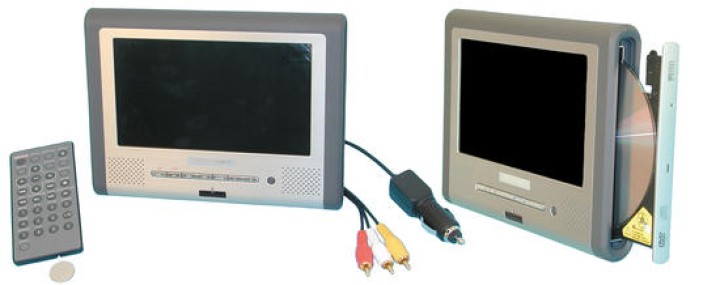 Mobile dvd player with built 7'' tft screen for car truck bus multimedia dvd player velleman - 1