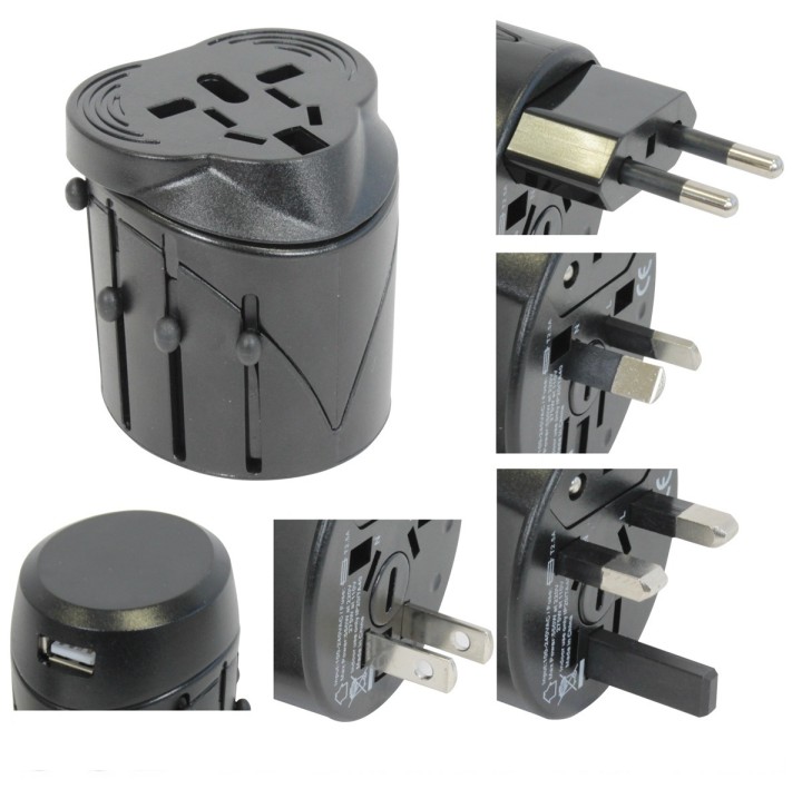 Usb + universal travel ac plug adapter charger us uk eu ansmann - 4