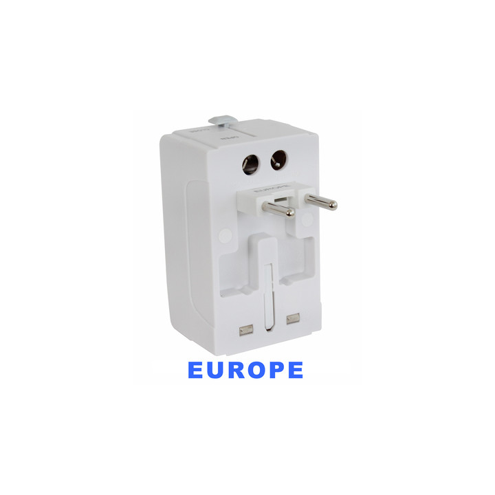 Spina con adattatore usb elettrizza 150 paesi viaggi europa usa australia regno unito gran bretagna jr international - 2
