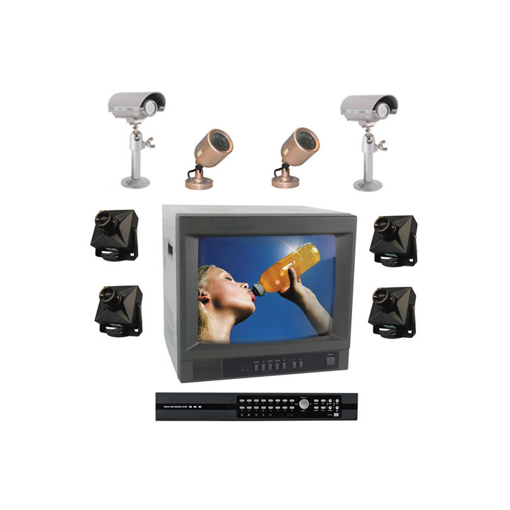 Kit video multiplexer registratore digitale 9 camere colori estendibile 16 camere jr international - 1