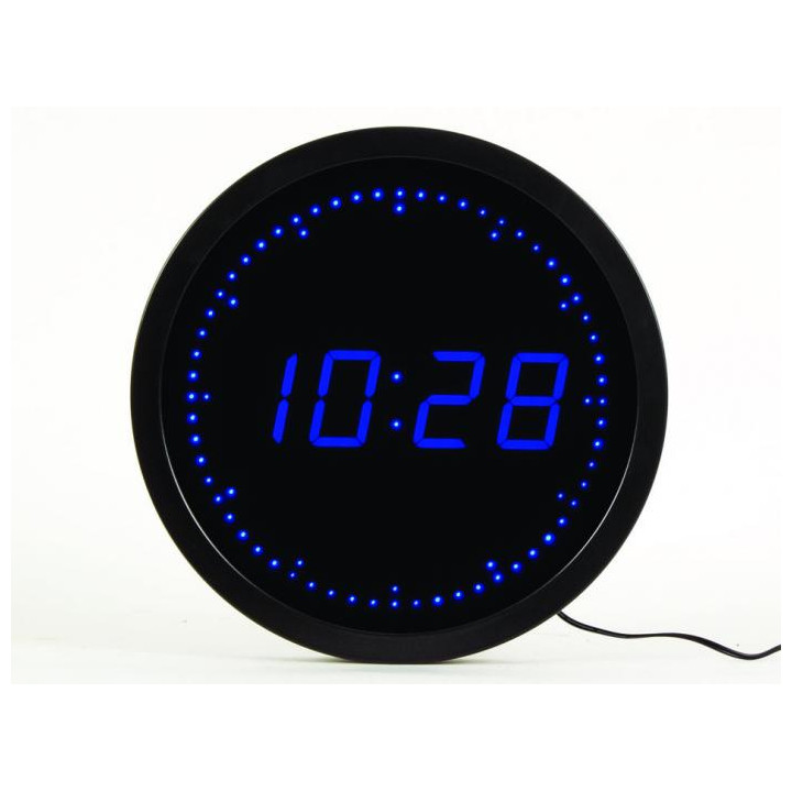 Tempo di visualizzazione dell'orologio da parete con orologio a led blu ø25cm programma wc225bl velleman cwc2 perel orium - 3
