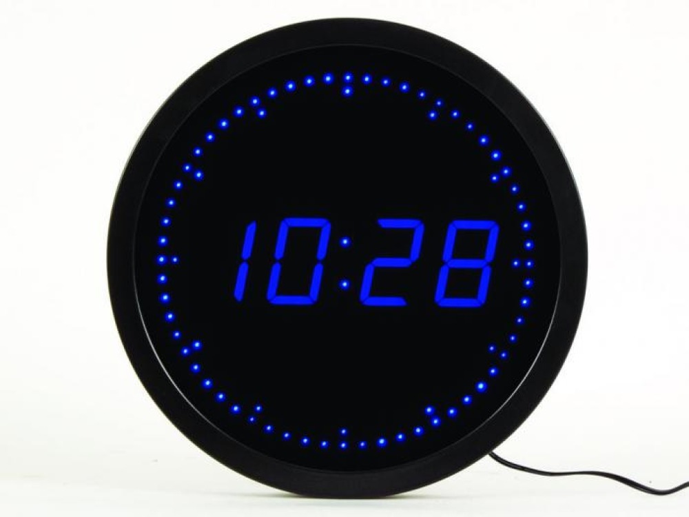 Tempo di visualizzazione dell'orologio da parete con orologio a led blu ø25cm programma wc225bl velleman cwc2 perel orium - 3