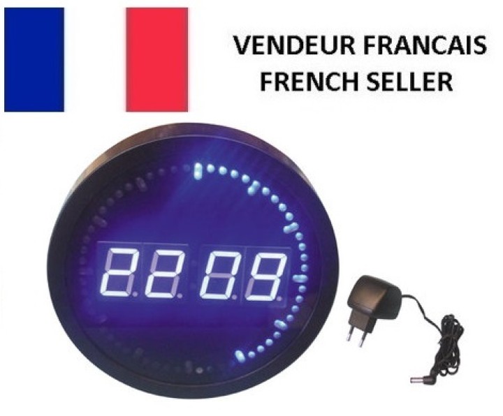 Tempo di visualizzazione dell'orologio da parete con orologio a led blu ø25cm programma wc225bl velleman cwc2 perel orium - 2