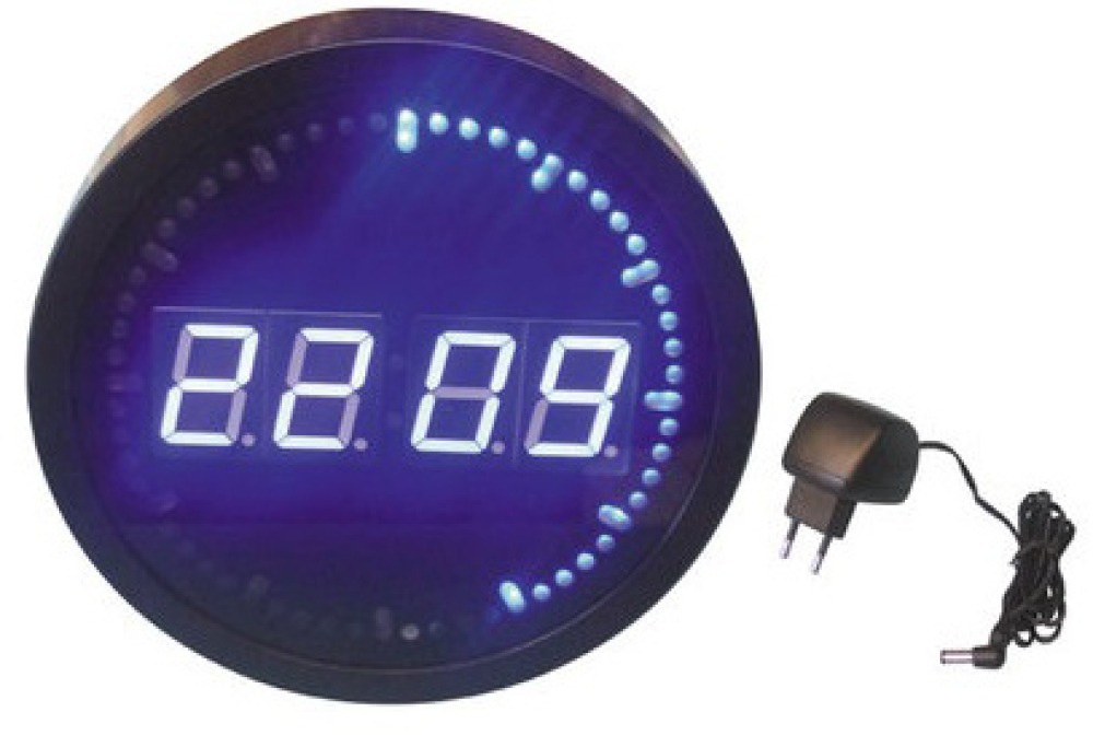 Reloj de pared con leds ø 25cm azul jr international - 1