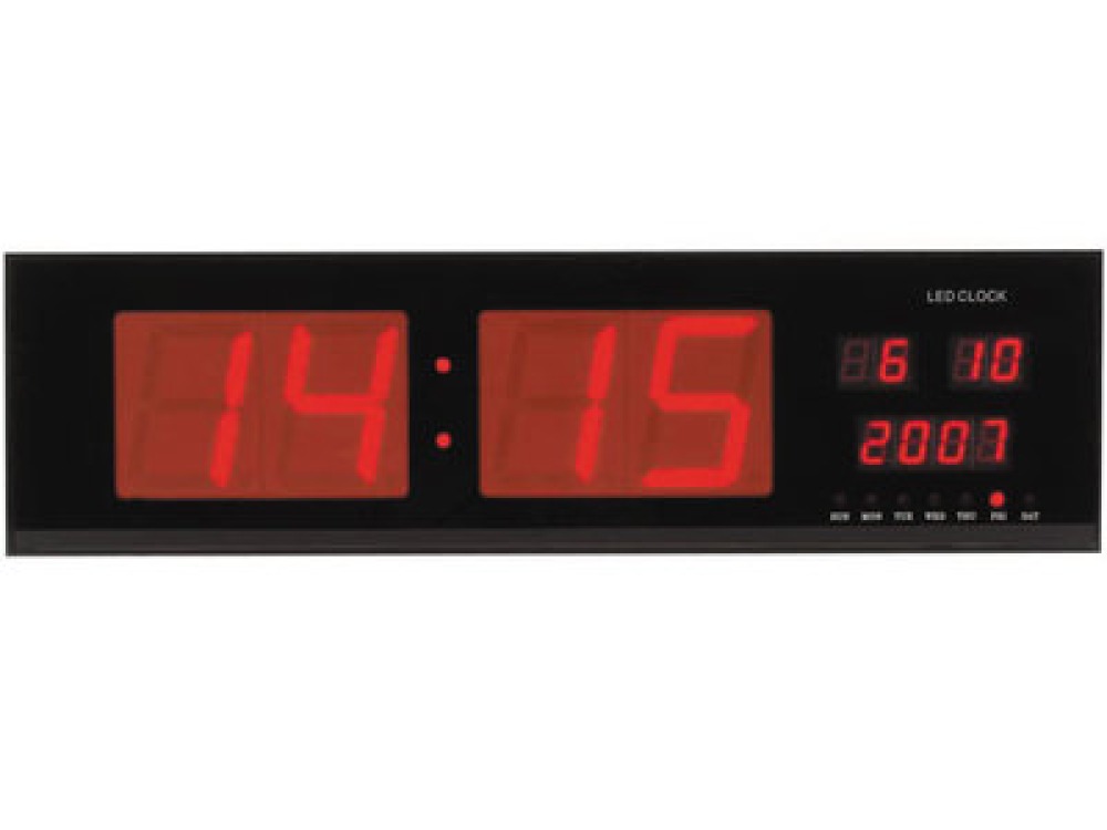 Led display wanduhr 830 x 230 x 40mm rote led jr international - 2