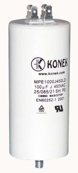 Capacitor 100 mf micro farad 450v 50 60 hz universal motor start capacitor with am terminal w1 11008 jr international - 1