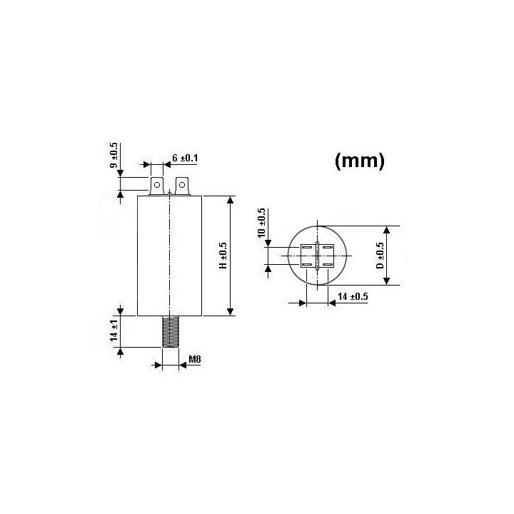 Capacitor 15 mf micro farad uf 400v 450v 500v 50 60 hz universal motor start capacitor with am terminal w1 11014 jr internationa