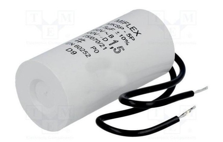 Condensatore 1.5 micro farad 450v 50 60 hz condensatore di avviamento motore universale con wire jr international - 2