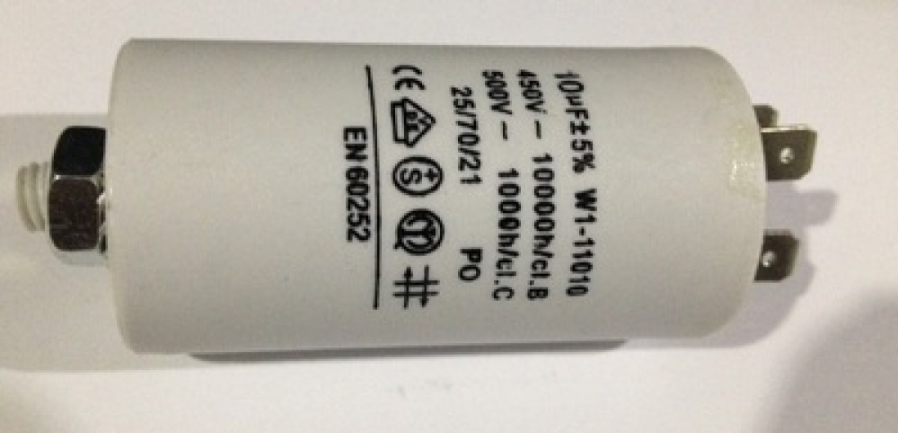 Capacitor 10 mf micro farad 450 v 50 60 hz universal motor starter condo with terminal am w1 11010 jr international - 1