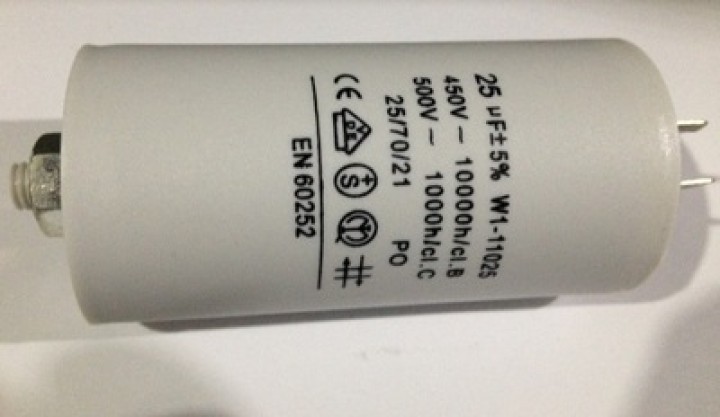 Condensatore 25 mf micro farad 450v 50 60 hz condensatore di avviamento motore universale con capocorda am w1 11025 jr internati