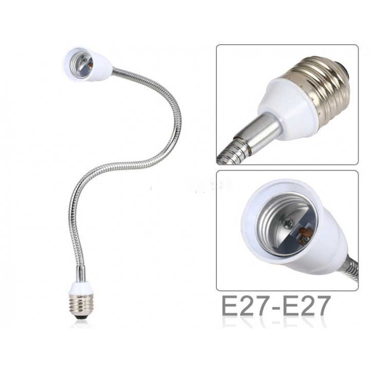 50cm adjustable extension socket extension e27 e27 male to female socket bulb socket 12v 220v jr international - 1