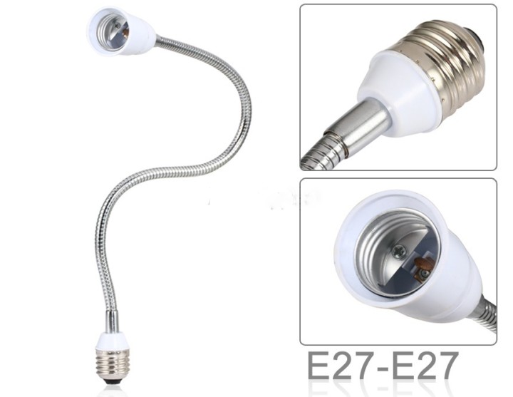 50cm extensión zócalo de la extensión regulable e27 e27 hombre a mujer bombilla de zócalo 12v socket 220v jr international - 1