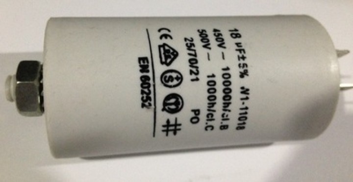 Condensatore 18 mf micro farad 450v 50 60 hz condensatore di avviamento motore universale con capocorda am w1 11018 jr internati