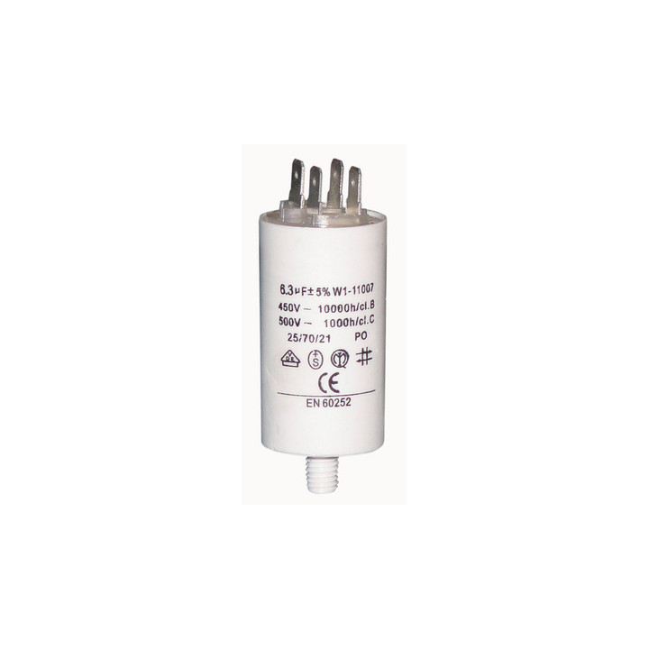 Capacitor 6m 6.3uf / 450 v + earth jr international - 1