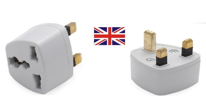 Adattatore elettrico presa europea verso presa inglese senza presa terra convertitore adattatore converter jr international - 1
