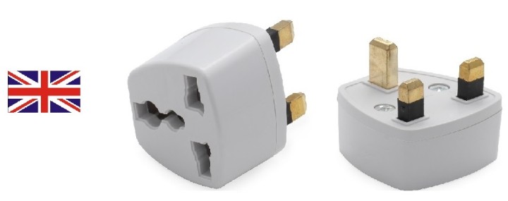 Adaptador electrico enchufe europeo hacia enchufe ingles lle929 adaptador convertidor jr international - 1