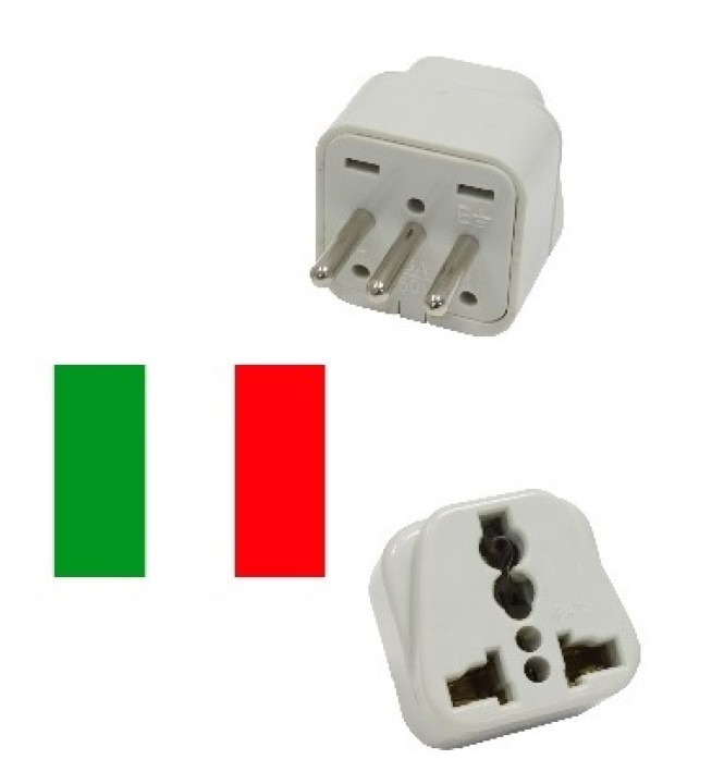 Electric plug adapter italy europe 10a 250v to travel jr international - 1