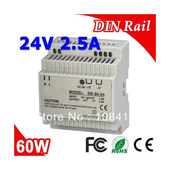 Switching power supply 60w 24vdc din psin06024d velleman - 2