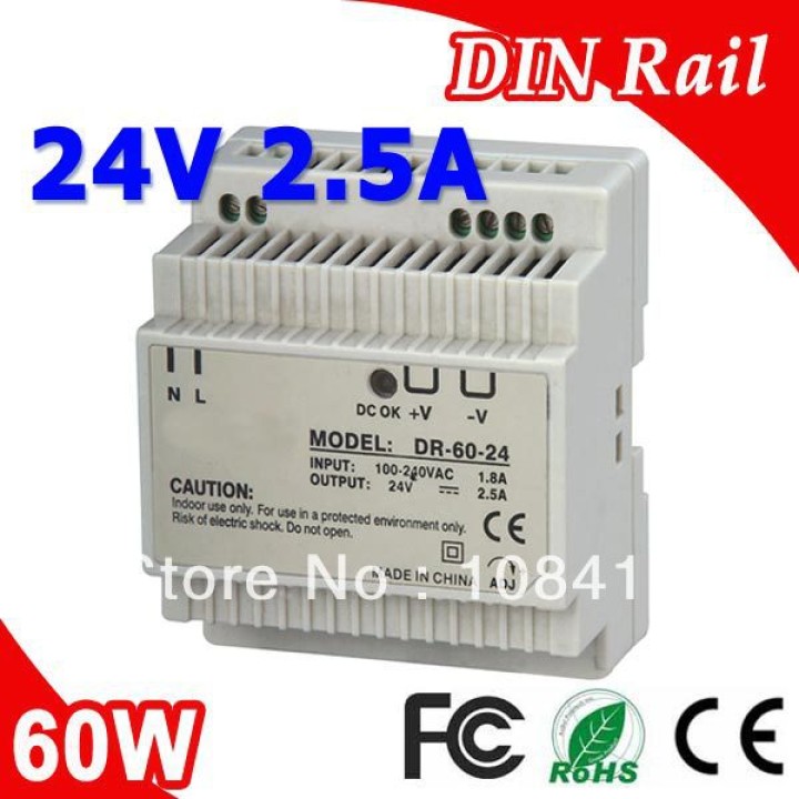 Switching power supply 60w 24vdc din psin06024d velleman - 2