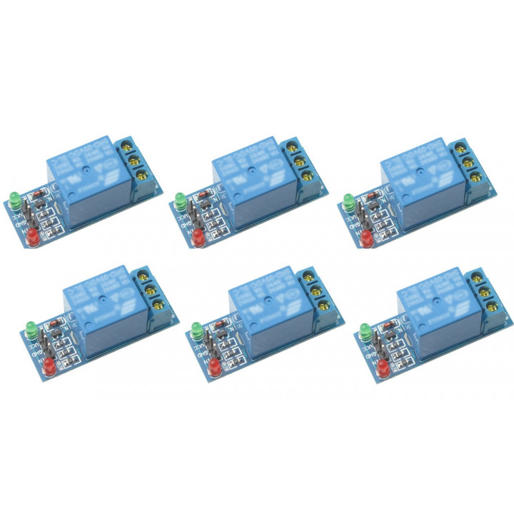 6 x 1-channel relay module for scm ,appliance control,single chip microcomputer 5v - 12v jr international - 1