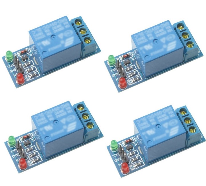 4 x 1-channel relay module for scm ,appliance control,single chip microcomputer 5v - 12v jr international - 1