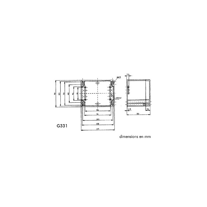 Abs-gehäuse ip65 grauen kasten dimension 115x90x80 mm ref.: g331 velleman - 1