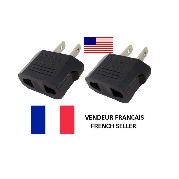 2 travel adapter plug u.s. industry canada france euro converter / japan american usa usa nec - 1