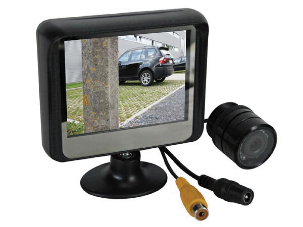 Videocamera posteriore 9 led a infrarossi display da 3,5 pollici camset23 monitor a colori jr international - 1