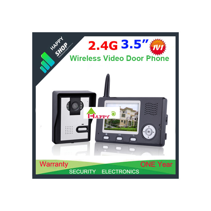Home wireless video doorphone intercom 3.5' lcd display jr international - 1