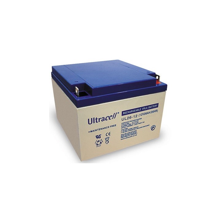 Bateria accumuladora gel recargable 12v 26ah baterias plomo acumulador solar 24ah wp24 12 conrad - 1