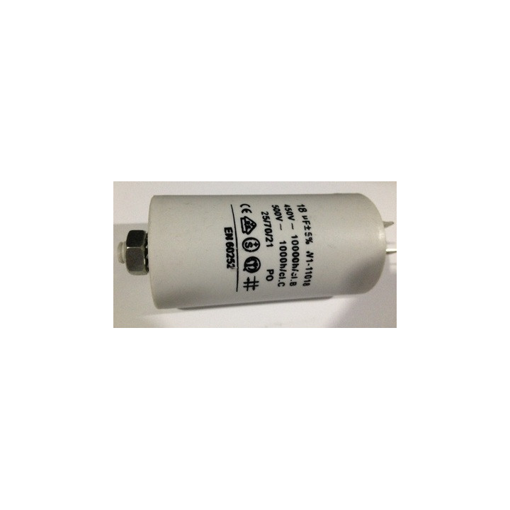 Condensador 18 mf micro farad 450v 50 60 hz condensador de arranque motor universal a borne am w1 11018 jr international - 1