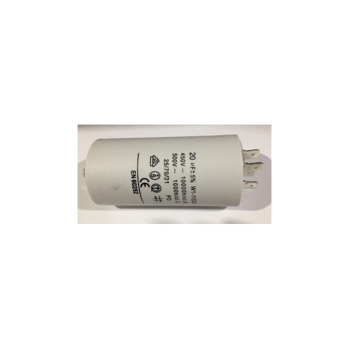Condensatore 20 mf micro farad 450v 50 60 hz condensatore di avviamento motore universale con capocorda am w1 11020 jr internati