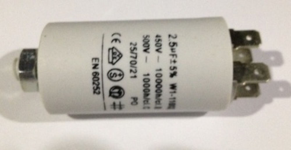 Capacitor 2 mf micro farad 450v 50 60 hz universal motor start capacitor with am terminal w1 11002 jr international - 1