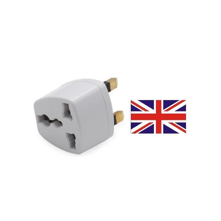 Adaptador electrico enchufe europeo hacia enchufe ingles lle929 adaptador convertidor jr international - 1