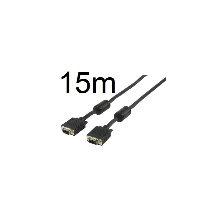 Armored cable vga s-vga male double shielded video monitor multimedia 15m cable-177-15 konig - 1