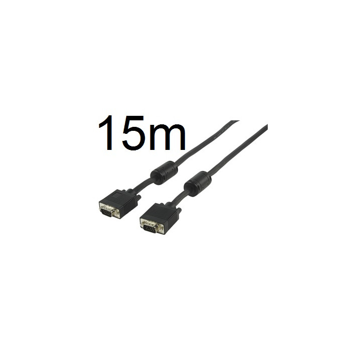 Cable doble blindado vga s-vga macho monitor de vídeo apantallado multimedia 15m cable-177-15 konig - 1