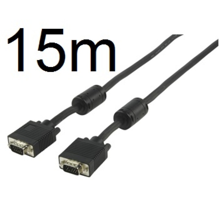 Cable doble blindado vga s-vga macho monitor de vídeo apantallado multimedia 15m cable-177-15 konig - 1