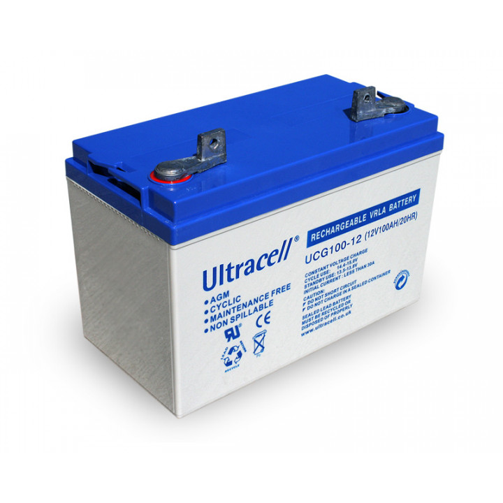Bateria recargable 12v 100ah solar acumulador plomo ucg100 12 acu estanco impermeable 100a gel eolico ultracell - 1